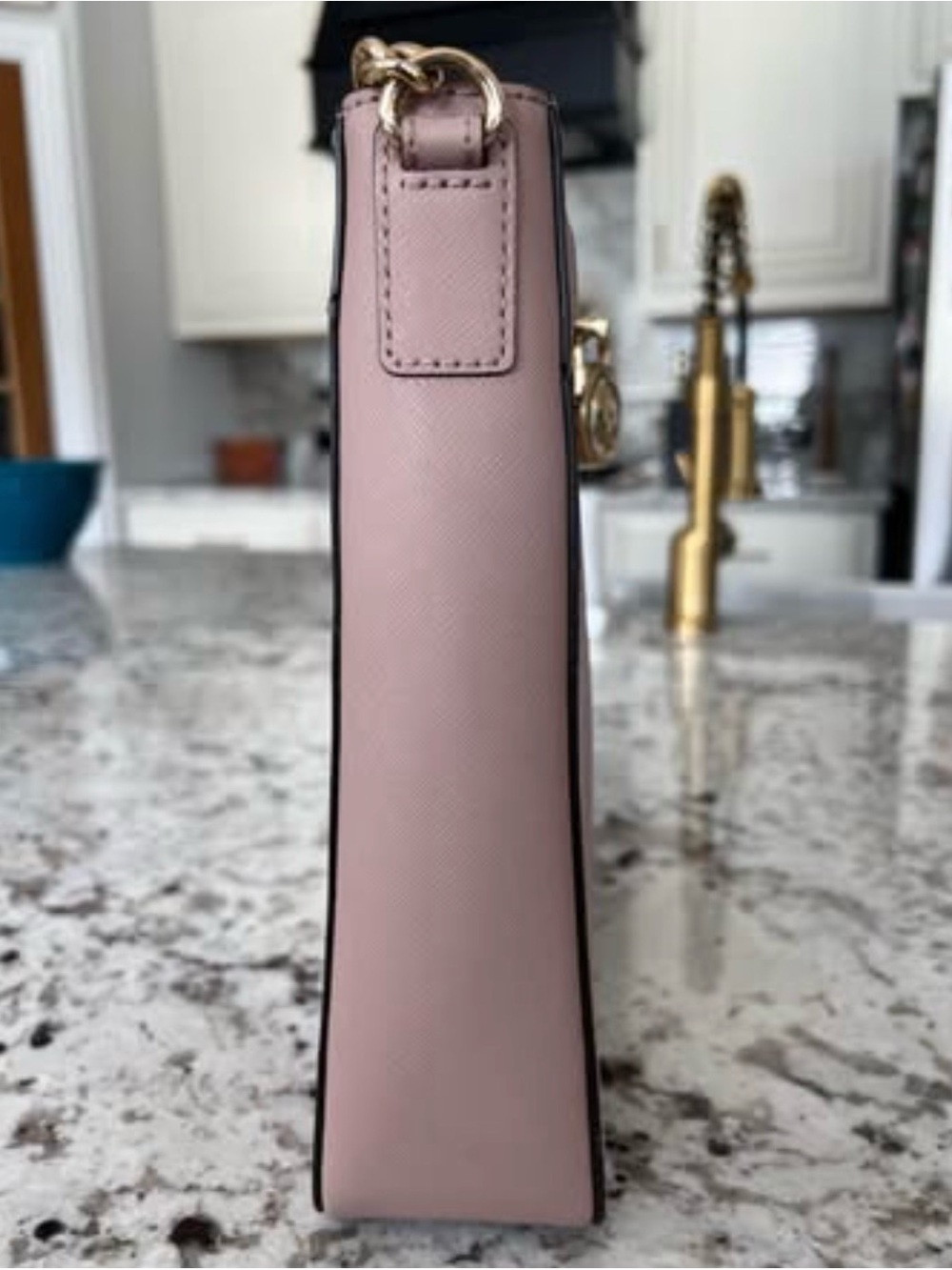 Michael Kors Pink Leather Crossbody with Gold Lock Charm - Picture 3 of 5